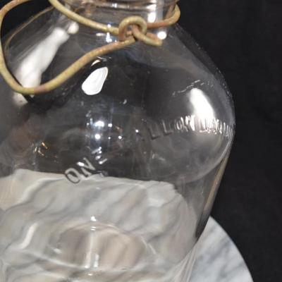 Vintage Duraglass 1 Gallon Bale-Handle Milk Jug 11”