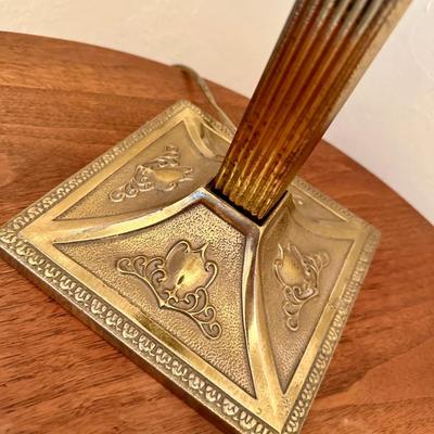 Antique Holophane Lamp Brass and Glass