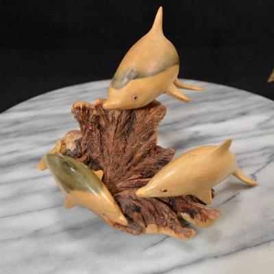 Lot of Carved Aquatic Life