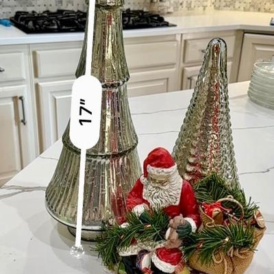 Mercury Christmas trees and Santa decor