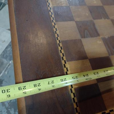 Game Table on Antique Bruge Cast Iron Sewing Machine Stand