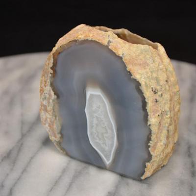 Beautiful Cut Agate Candle Holder 3” Tall