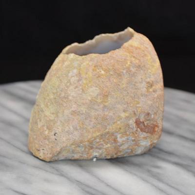 Beautiful Cut Agate Candle Holder 3” Tall