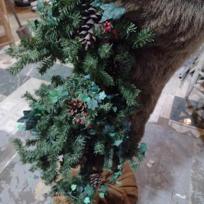 Whimsical Lighted Christmas Tree with Bear