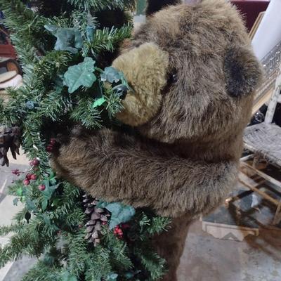 Whimsical Lighted Christmas Tree with Bear