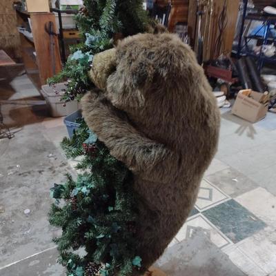 Whimsical Lighted Christmas Tree with Bear