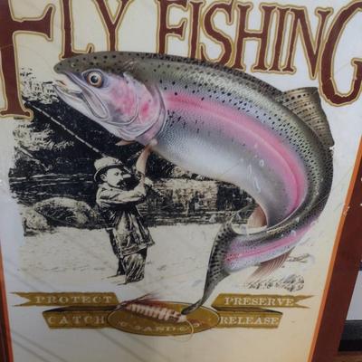 American Naturals Fly Fishing Metal Advertising Sign
