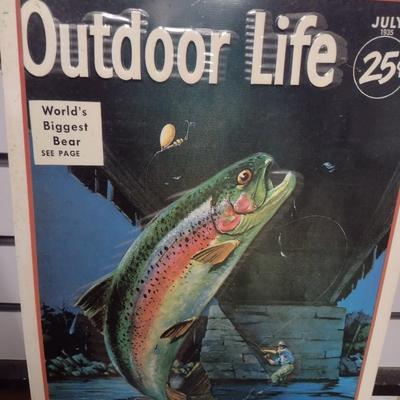 Outdoor Life Fly Fishing Metal Advertising Sign