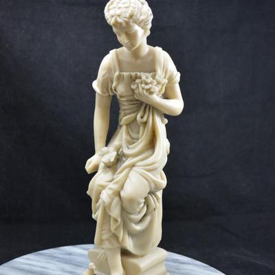 Vintage Donna Greca Pensante Resin Statuette 12”