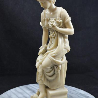Vintage Donna Greca Pensante Resin Statuette 12”