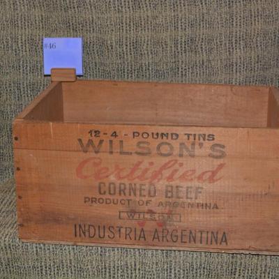Vintage WILSON’S Corned Beef Crate, Argentina 18”x12”x8.25”