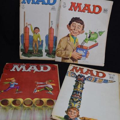 Lot of 4 Vintage MAD Magazines