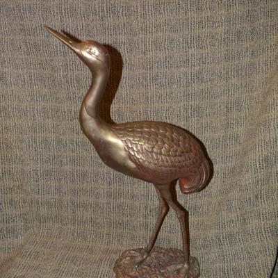 Pair of Vintage Brass Waterfowl, Korea 26”/17”