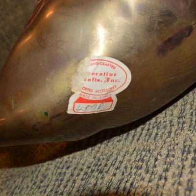 Pair of Vintage Brass Waterfowl, Korea 26”/17”