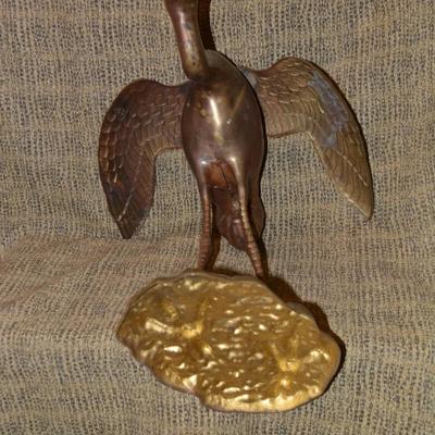 Pair of Vintage Brass Waterfowl, Korea 26”/17”