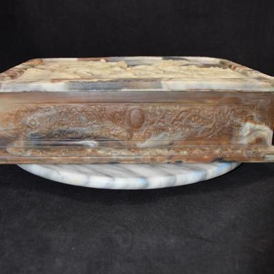 Vintage INCOLAY Stone Fox Hunt Jewelry/Trinket Box