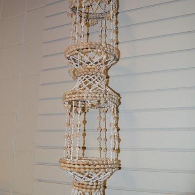 Vintage 39” 2 Tier Cowrie Shell Plant Hanger