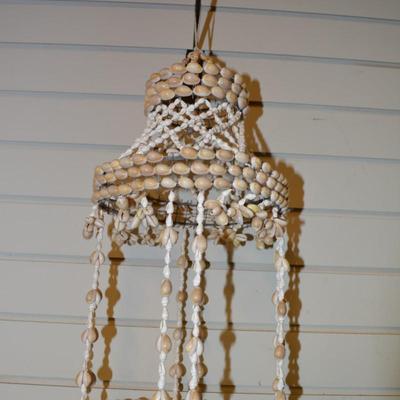 Vintage 39” 2 Tier Cowrie Shell Plant Hanger