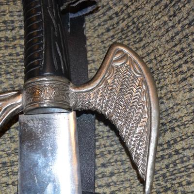 Vintage Wing Hilt, Unicorn Pommel Short Scimitar w/ Scabbard 26.75”