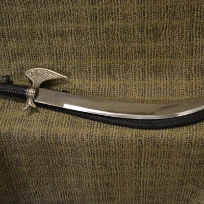 Vintage Wing Hilt, Unicorn Pommel Short Scimitar w/ Scabbard 26.75”