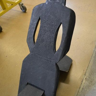 Vintage West African Decorative Carved 2 Piece Chair