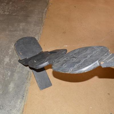 Vintage West African Decorative Carved 2 Piece Chair
