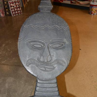 Vintage West African Decorative Carved 2 Piece Chair
