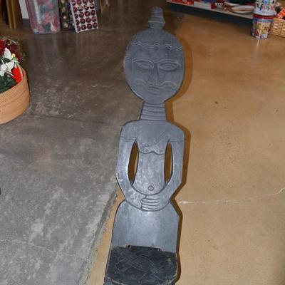 Vintage West African Decorative Carved 2 Piece Chair