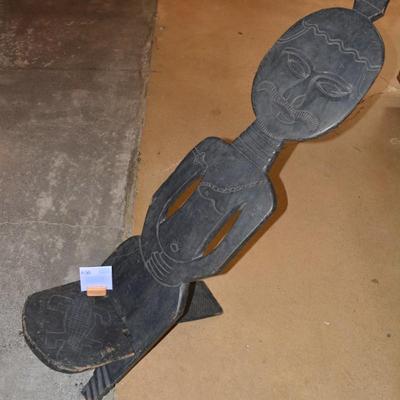 Vintage West African Decorative Carved 2 Piece Chair