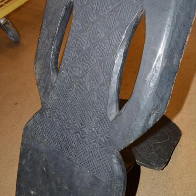 Vintage West African Decorative Carved 2 Piece Chair