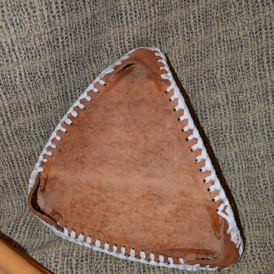 Vintage Painted Leather Zebra Folding Stool