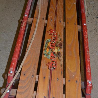 51” Vintage Flexible Flyer ‘Airline Jr.’ Metal Runner Sled