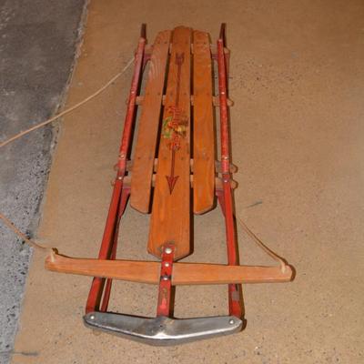 51” Vintage Flexible Flyer ‘Airline Jr.’ Metal Runner Sled