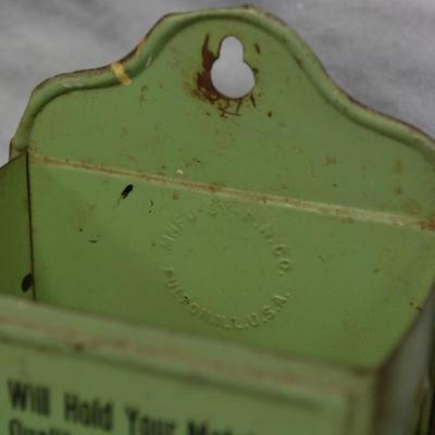 Very Vintage D.C. Yoder Hanging Match Holder, Yoder, KS