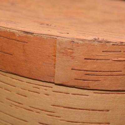 Vintage Native American Oval Birch Box w/ Lid 5”x7.5”x8.75”
