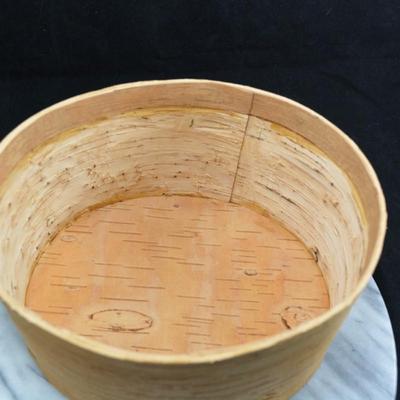 Vintage Native American Oval Birch Box w/ Lid 5”x7.5”x8.75”