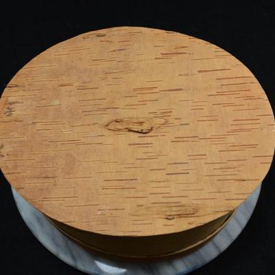 Vintage Native American Oval Birch Box w/ Lid 5”x7.5”x8.75”