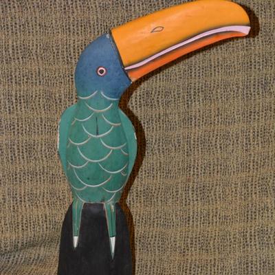 Hand Painted Toucan Folk Art 21.5” Tall