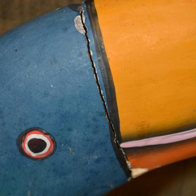 Hand Painted Toucan Folk Art 21.5” Tall
