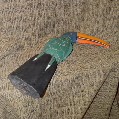 Hand Painted Toucan Folk Art 21.5” Tall