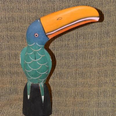Hand Painted Toucan Folk Art 21.5” Tall
