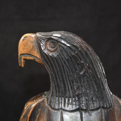 Vintage Hand Carved Hardwood Eagle 14”