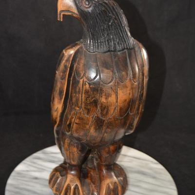 Vintage Hand Carved Hardwood Eagle 14”