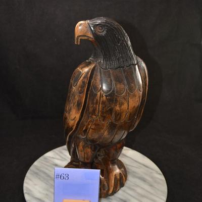 Vintage Hand Carved Hardwood Eagle 14”