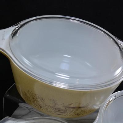 Set of 3 Vintage PYREX ‘Forest Fancies’ Mushroom Casseroles w/ Lids
