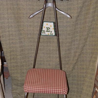 Vintage Monogrammed Gentlemen’s Valet Stand 45”
