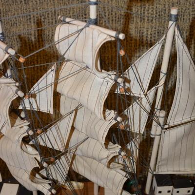 Vintage Model Tall Shipp ‘Belem’ 19”x19”x 3.5”