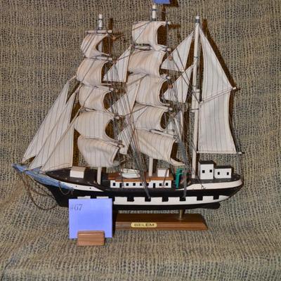Vintage Model Tall Shipp ‘Belem’ 19”x19”x 3.5”