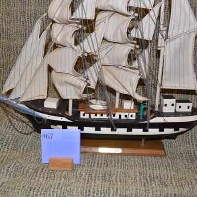 Vintage Model Tall Shipp ‘Belem’ 19”x19”x 3.5”
