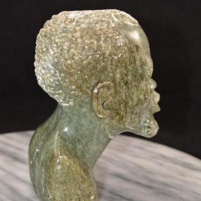 Vintage Handsome Soapstone African Bust, 6”